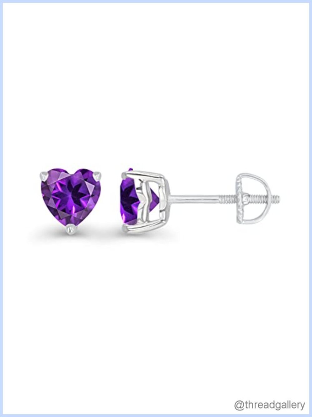 14K Gold Plated 925 Sterling Silver Heart Birthstone Screwback Stud Earrings